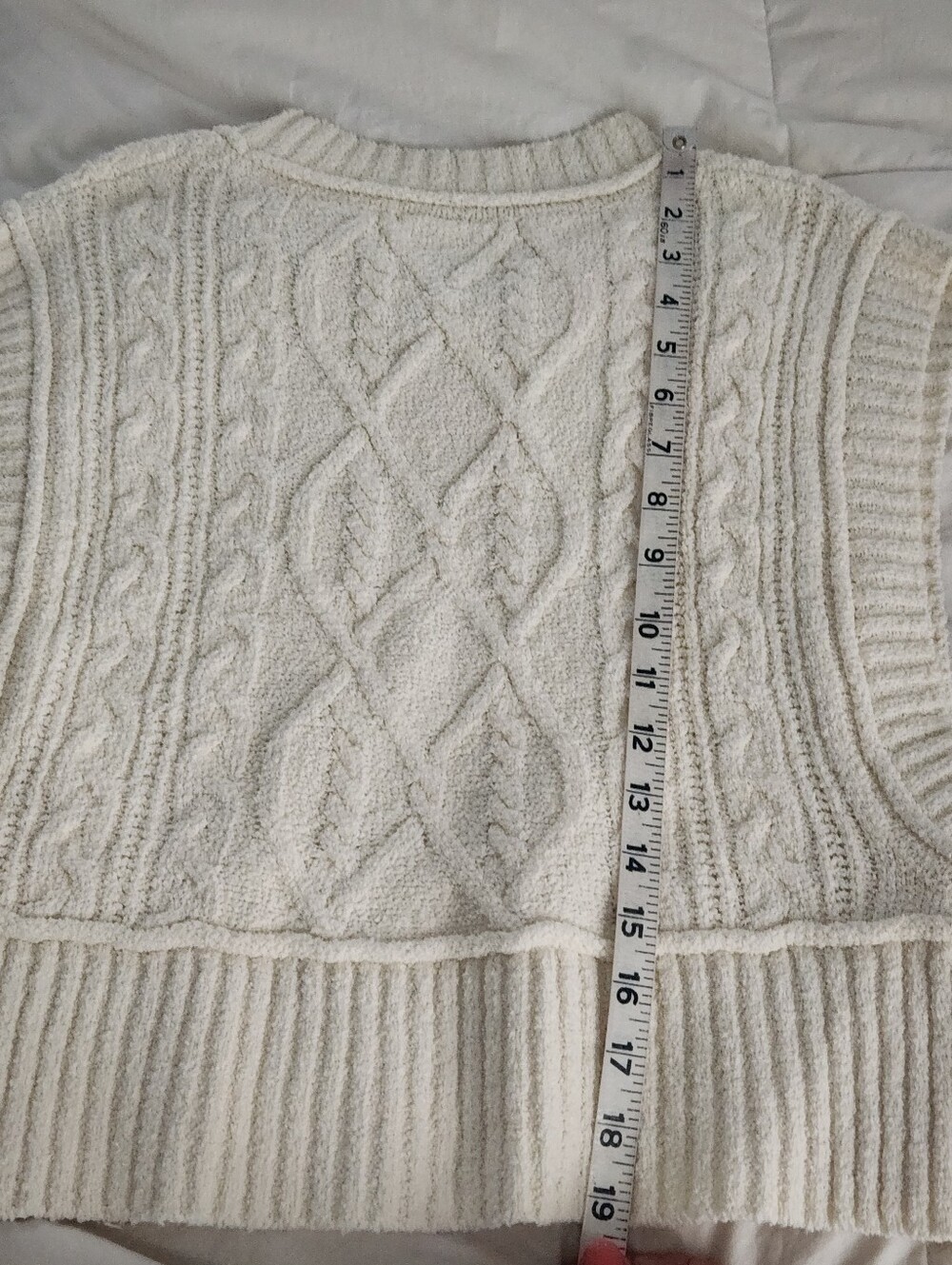 Free People Rowan vest ivory cream Size L Knit Sweater - Picture 7 of 7
